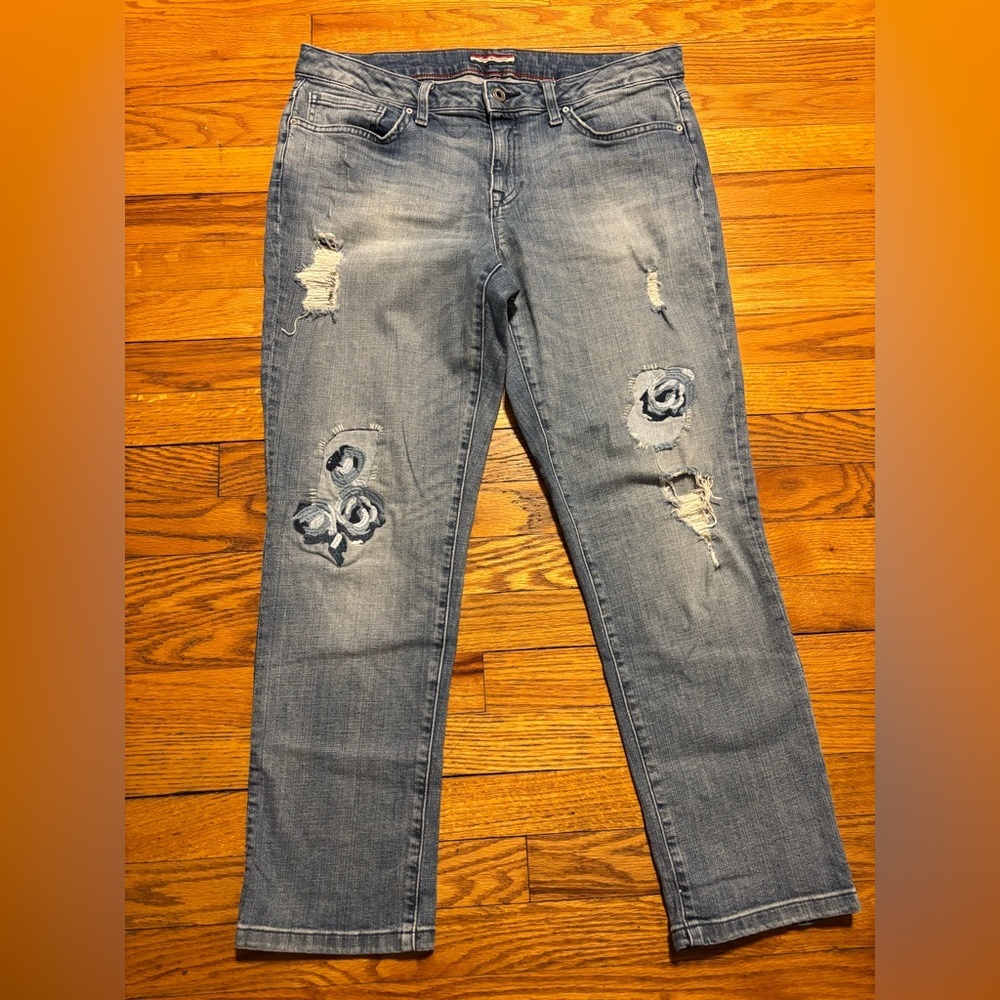 Tommy Hilfiger Blue Distressed Skinny Jeans